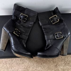 Aldo Black Slouch Buckle Booties